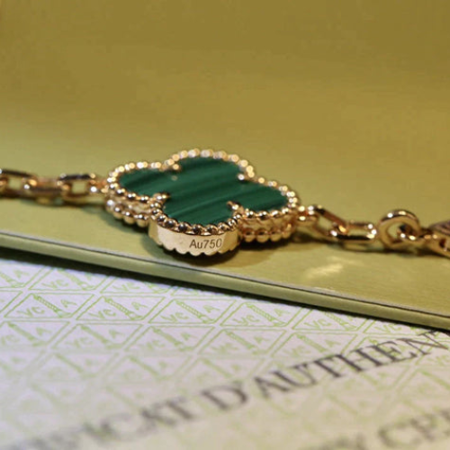 CLOVER MALACHITE BRACELET 5 MOTIFS