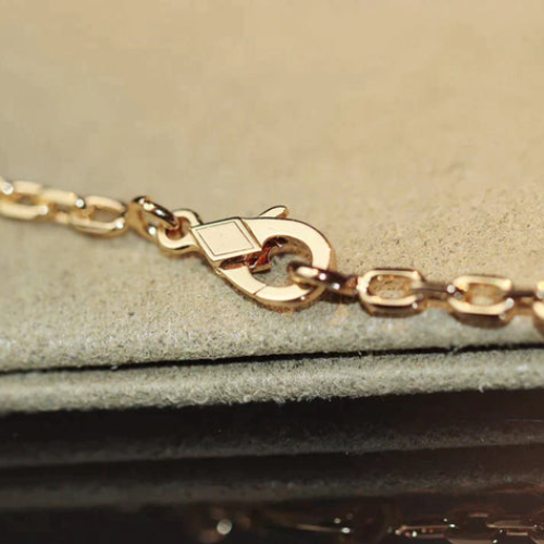 CLOVER 20 MOTIFS ONYX GOLD NECKLACE