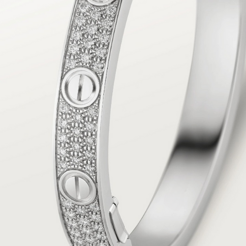 LOVE BRACELET 6.1MM DIAMOND-PAVED WHITE GOLD
