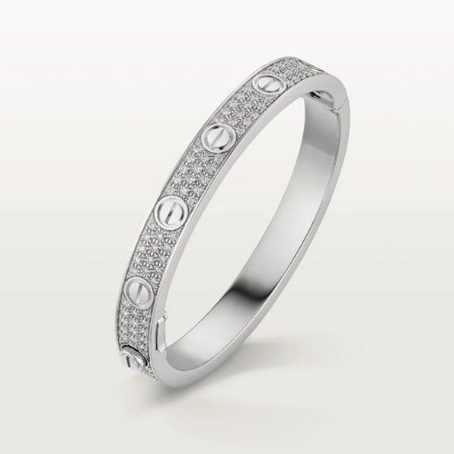 LOVE BRACELET 6.1MM DIAMOND-PAVED WHITE GOLD