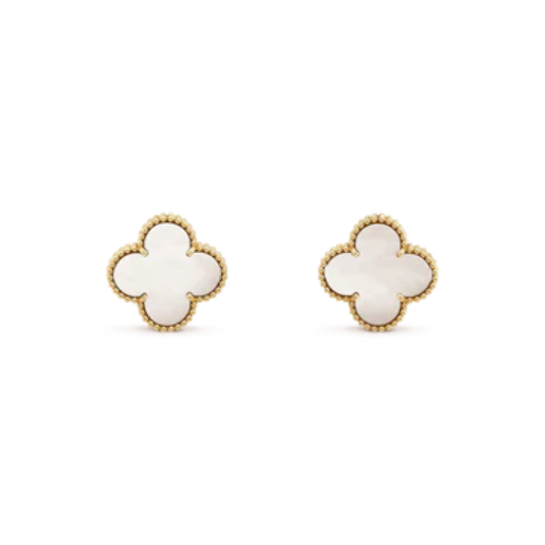 CLOVER MEDIUM GOLD MOP STUD EARRINGS