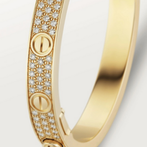 LOVE BRACELET 6.1MM DIAMOND-PAVED YELLOW GOLD