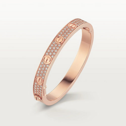 LOVE BRACELET 6.1MM DIAMOND-PAVED PINK GOLD