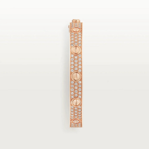 LOVE BRACELET 6.1MM DIAMOND-PAVED PINK GOLD