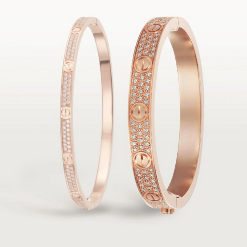 LOVE BRACELET 6.1MM DIAMOND-PAVED PINK GOLD