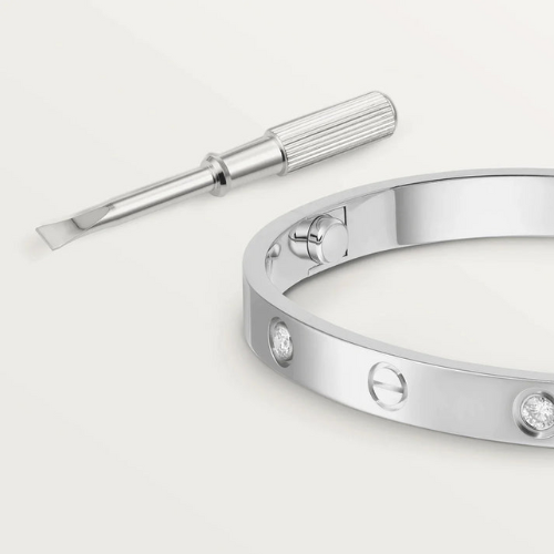 LOVE BRACELET 6.1MM 4 DIAMONDS WHITE GOLD