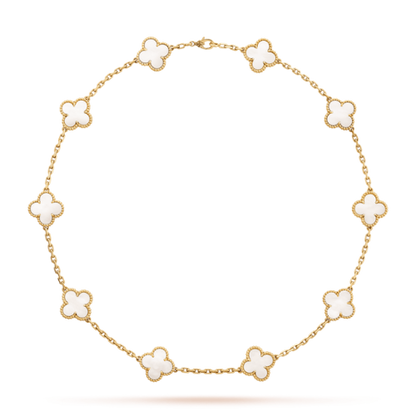 VINTAGE MOP NECKLACE 10 MOTIFS GOLD