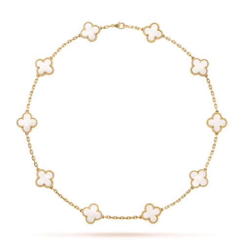 VINTAGE MOP NECKLACE 10 MOTIFS GOLD