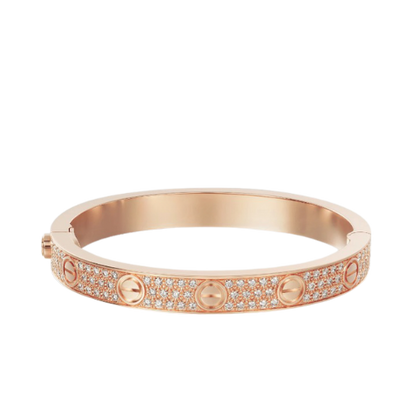 LOVE BRACELET 6.1MM DIAMOND-PAVED PINK GOLD