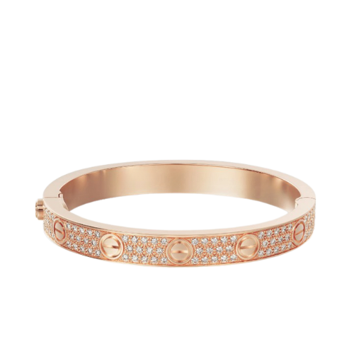 LOVE BRACELET 6.1MM DIAMOND-PAVED PINK GOLD