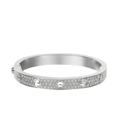 LOVE BRACELET 6.1MM DIAMOND-PAVED WHITE GOLD