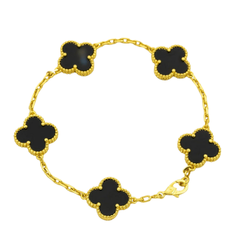 CLOVER BRACELET 5 MOTIFS ONYX