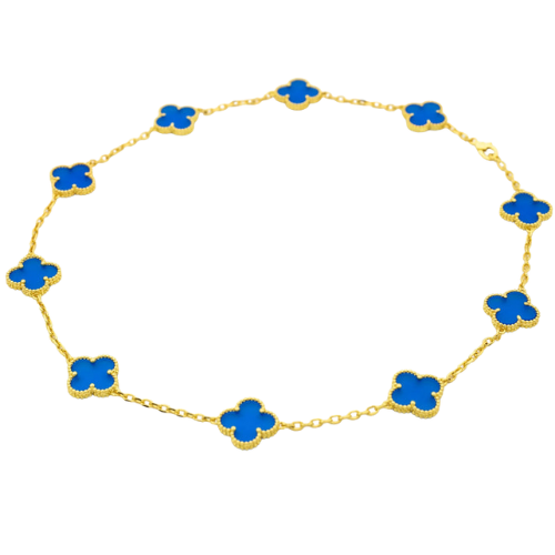 VINTAGE AGATE NECKLACE 10 MOTIFS GOLD