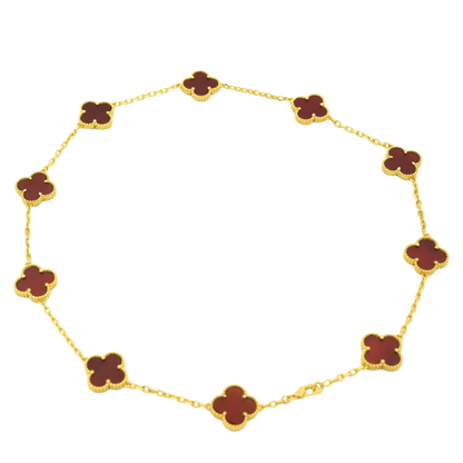 VINTAGE CARNELIAN NECKLACE 10 MOTIFS GOLD