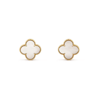 CLOVER MEDIUM GOLD MOP STUD EARRINGS