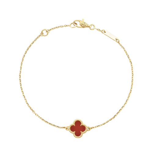 CLOVER GOLD CARNELIAN BRACELET