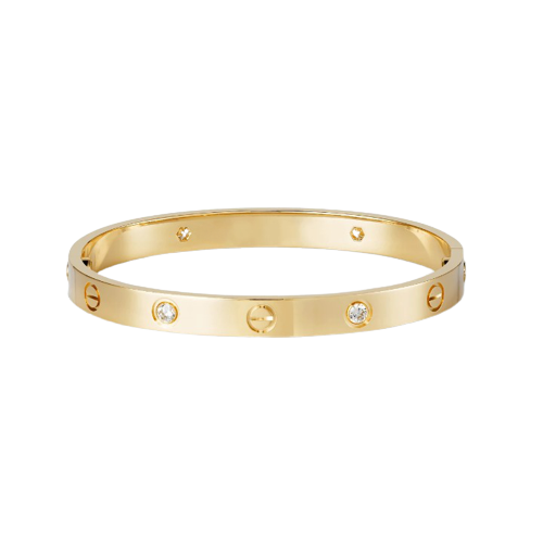 LOVE BRACELET 6.1MM 4 DIAMONDS YELLOW GOLD