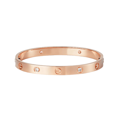 LOVE BRACELET 6.1MM 4 DIAMONDS PINK GOLD
