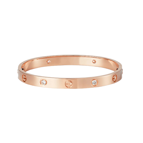 LOVE BRACELET 6.1MM 4 DIAMONDS PINK GOLD